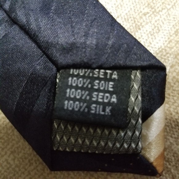 Knightsbridge Men's Neck Tie Black Brown W 3 .75" L 58" Geometric pattern Silk - Picture 2 of 7